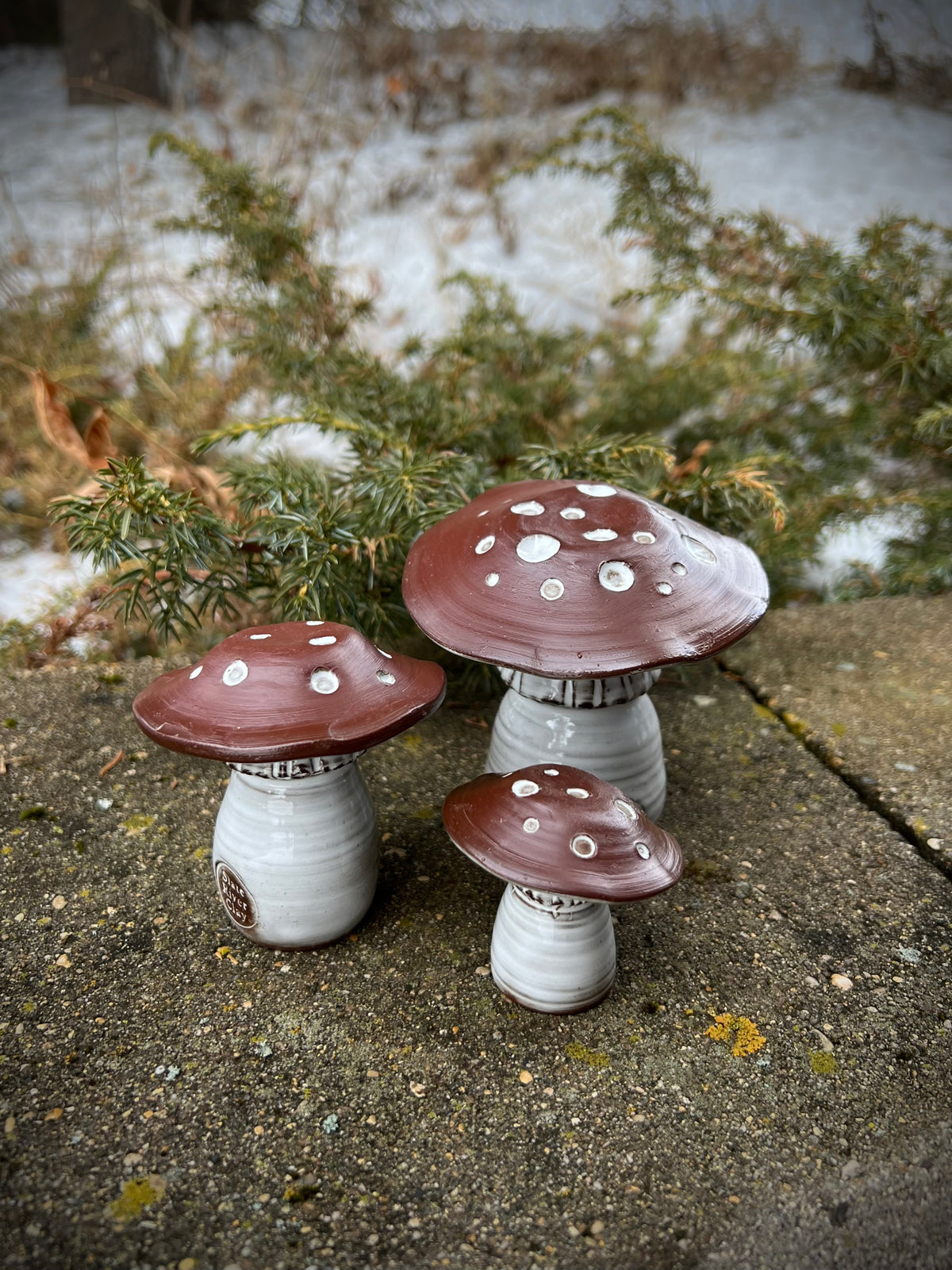 Mushroom - Spotted Cap - set of 3
